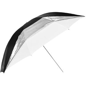 Glow 60" White Parabolic Umbrella with Removable Silver/Black Layer