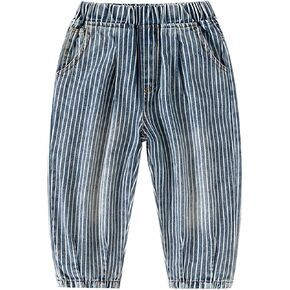 Boys Denim Harem Pants Vintage Baggy Jeans Elastic Waist Denim Joggers Toddler Baby Wide Leg Jogger Pants Loose Jeans