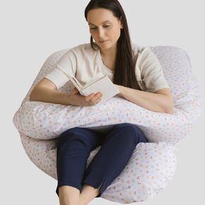 Comfort Pillow for Men and Woman - Organic U-Shape Pregnancy Pillow for Sleeping with Natural Kapok Filling and GOTS Certified Cotton Cover. Side Sleeper Pillow with Removable Cover Included!