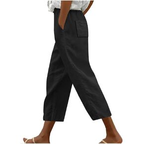 Women's Bottoms Cotton Linen Fashion Solid Color Pants Slim Casual Long Pants Trousers Pants for Women Resort Wear
