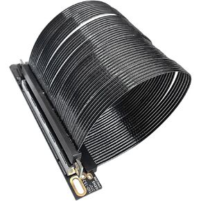 PCIE 5.0 X16 Graphics Card Extension Cable 270°Reverse Right Angled Designing for GPU Solid Disk Expansion Bidirectional