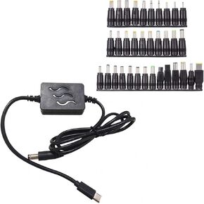 Type C DC24V Power Supply Charging Cable with Multiple Adapters for LED Lights and Security Cameras Power Supply