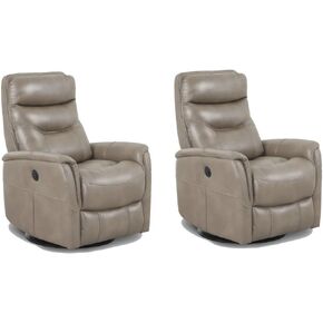 Linen Recliner Nursery Glider Set of 2 – Luxurious Boucle Chair Pair with Swivel Motion for Ultimate Comfort