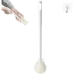 Bloame All Angle Bottle Brush, Silicone Narrow Neck Bottle Brush, Long-Handled Folding Small Bottle Brush Narrow Neck, Small Silicone Bottle Brush with Stand, for Any Bottle Mouth Brush (3pcs)
