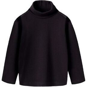Girl's Turtleneck Bell Long Sleeve Ribbed Knit Cropped T Shirt Crop Tops Girls Long Sleeve Thermal Undershirt