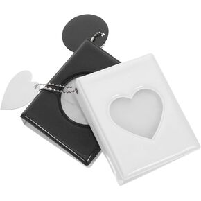 32 Pocket Photocard Binder Book 2pcs Mini Game Cards Holder Round Heart Shape for Photo Storage