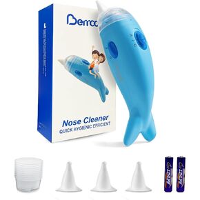 BERRCOM ASPORTOR NASAL for Baby ، Electric Nose Sucker Baby Nose Cleaner Automatic Booger Sucker for Kids with Music ، مستوى شفط قابل للتعديل