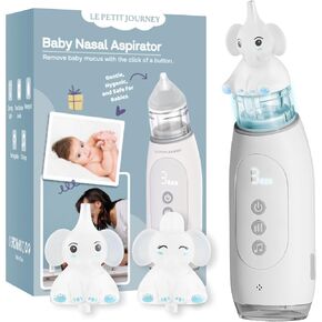 Nasal Aspirator for Baby with Elephant Tip, Electric Baby Nose Sucker, Baby Nasal Aspirator, Nose Sucker for Baby, Electric Nose Suction for Baby, Booger Sucker for Baby & Toddler with Music and Light