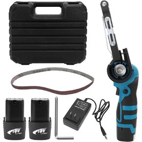 Cordless Belt Sander, 16.8V Lithium Battery, 7000RPM, 15 Sanding Belts(80-1000 Grits), Powerful Motor for Wood, Metal,Curved Surfaces,Long-Lasting Performance, Fast Charging