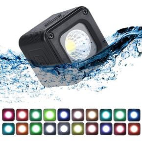 ULANZI L1 Pro Mini LED Light Waterproof LED Lighting with 20 Color Gels for Smartphone Camera Drone Photography,Video, Underwater,Compatible w DJI OSMO Action Gopro 10 9 8 iPhone DSLR Cameras