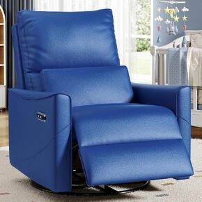 حضانة كرسي صاعقة Bedspick ، ​​كرسي كرسي Rocliner Power دوار مع دعم وموانئ الشحن القطنية ، فكرة عن هز الطفل للنوم والاسترخاء ، لحضانة/غرفة معيشة/قراءة