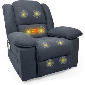 كرسي Recliner Recliner Flexispot XRC6 ، كرسي كرسي Rocker بالتدليك مع تدليك الاهتزاز والحرارة ، 360 درجة شنيل طائرة شراعية مع ارتفاع في الظهر ، غرفة معيشة ، غرفة نوم ، حضانة (رمادي)