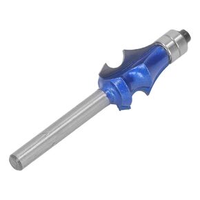 1/4in Shank R4 Dual Bearing Tungsten Steel Router Bit, Heat Woodworking Milling Cutting Machine with Cutting Cutting , Efficient Chip Removal, Blue Coating for Longer Lubrication,