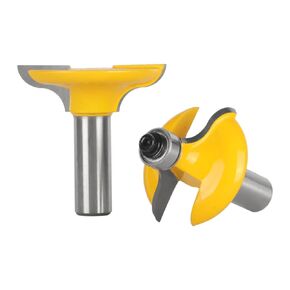 2PCS 8MM 12MM 12.7MM Shank Stile&Rail Set-Classical Bit Router Bit Woodworking Milling Cutter for Wood Bit Face Mill End(8mm)