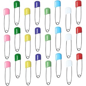 100Pcs Cloth Diaper Pins Plastic Ends Safety Pins for Nappy Pins for Bibs Blankets Crafts and More