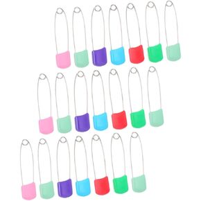 50Pcs Nappy Safety Pins with Heads Mixed Color Cloth Diaper Pins for Newborns Fasteners with Locking Closures for Reusable Diapers and Crafts