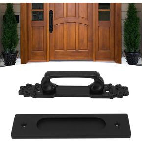 Barn Door Handles, Garage Door Handle, Sliding Doors Pulls Aluminum Alloy Hardware Set with Screws for Sliding Barn Doors Garages Sheds Cabinets