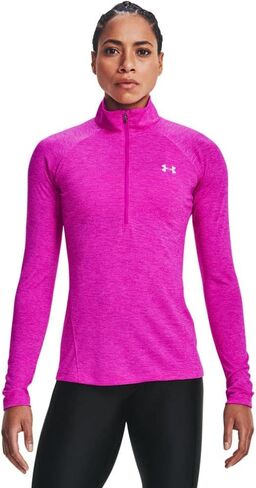 Under Armour Women's Standard Tech Twist ½ Zip Long-Sleeve Pullover, (743) Lime Yellow/White/Metallic Silver, XX-Large in Saudi Arabia