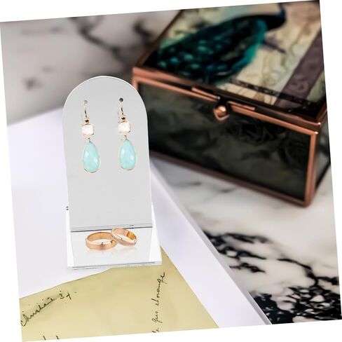 1pc Mirror Tray Burlap Lace Photo Props Necklace Display Organizer Photo Backdrops Props Photo Album Reflection Mirror Earrings Background Photo Accessory Acrylic in Saudi Arabia