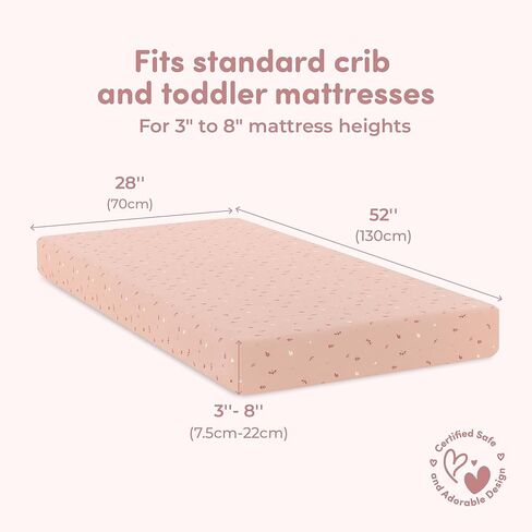 Sweety Fox 2 -Pack Crib Sheets - ملاءات ناعمة للأولاد والبنات ، صفائح أسرة صغيرة ، صفائح سرير صغيرة (أبيض) in Kuwait