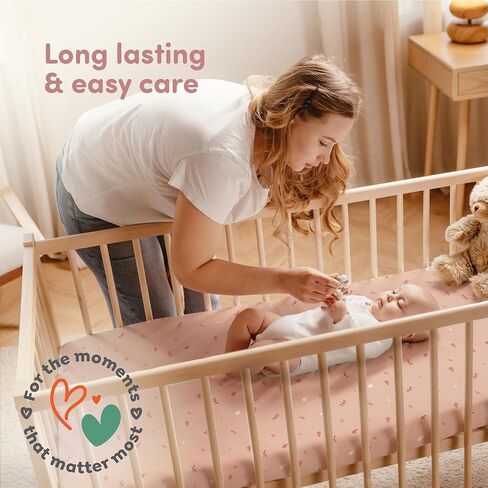 Sweety Fox 2 -Pack Crib Sheets - ملاءات ناعمة للأولاد والبنات ، صفائح أسرة صغيرة ، صفائح سرير صغيرة (أبيض) in Kuwait