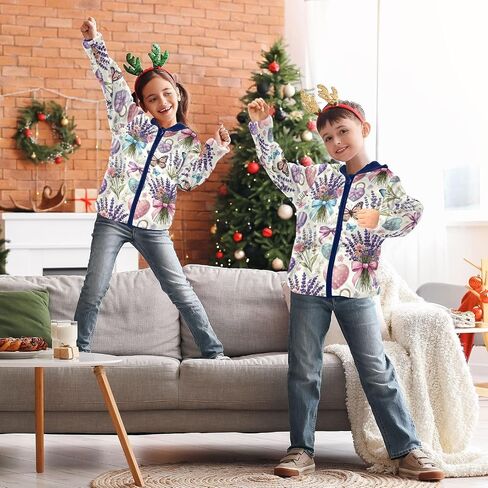 CHIFIGNO Girls Boys Zip up Hoodie Printed Boys Jackets Toddler Boy Fall Clothes with Pockets for Toddler and Kids in Saudi Arabia