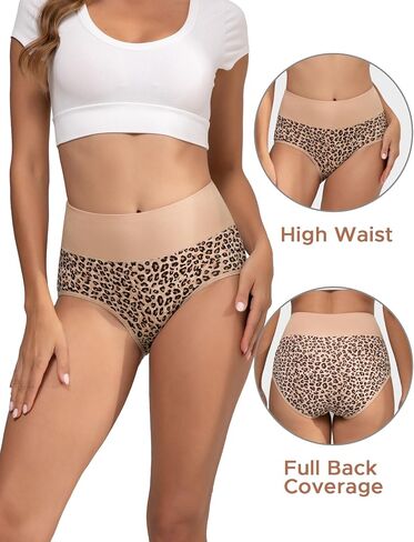 INNERSY Women's Underwear High Waisted Vintage Sporty Briefs Multicolored 5-Pack in Kuwait