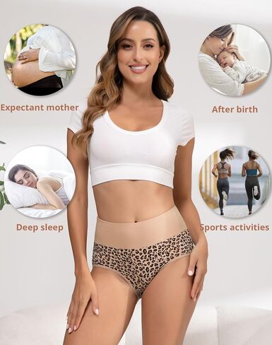INNERSY Women's Underwear High Waisted Vintage Sporty Briefs Multicolored 5-Pack in Kuwait