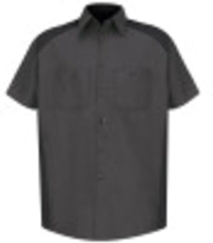 Red Kap Men's Size Short Sleeve Motorsports Shirt, Charcoal/Black, Large/Tall in Saudi Arabia