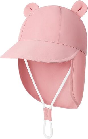 Durio Baby Sun Hat with Bears Ears, UPF 50+ Sun Protection Baby Beach Hat with Neck Flap, Bucket Hat for Infant Toddlers in Saudi Arabia