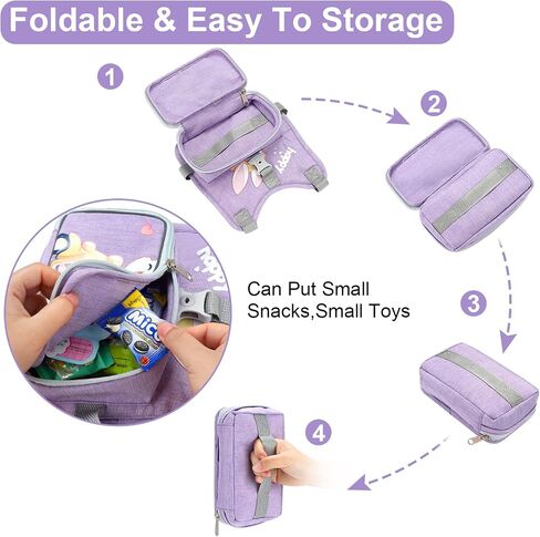 Accmor Toddler Harness Backpack Leash, Collapsible Kids Harness + Anti Lost Wrist Link, Cute Rabbit Child Leash for Outdoor Travel, Portable Baby Walking Harness Protector Wristband Strap for Girls in Saudi Arabia