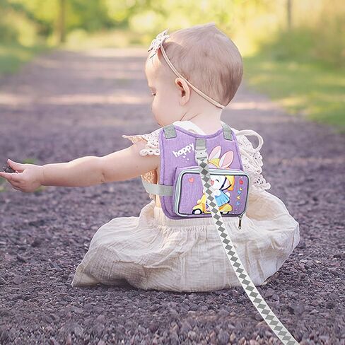 Accmor Toddler Harness Backpack Leash, Collapsible Kids Harness + Anti Lost Wrist Link, Cute Rabbit Child Leash for Outdoor Travel, Portable Baby Walking Harness Protector Wristband Strap for Girls in Saudi Arabia