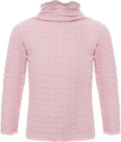 Kids Girl's Long Sleeve T Shirts Textured Mock Neck Undershirts Basic Solid Color Thermal Underwear Tops in Kuwait