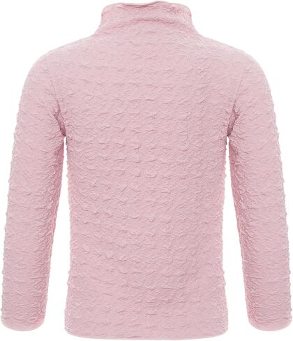 Kids Girl's Long Sleeve T Shirts Textured Mock Neck Undershirts Basic Solid Color Thermal Underwear Tops in Kuwait
