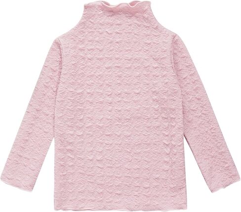 Kids Girl's Long Sleeve T Shirts Textured Mock Neck Undershirts Basic Solid Color Thermal Underwear Tops in Kuwait
