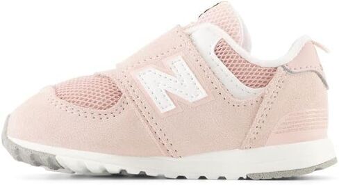 New Balance Kids 574 New-B V2 Familiar Ground Hook and Loop Sneaker, Quartz Pink/White, 8 US Unisex Toddler in Saudi Arabia