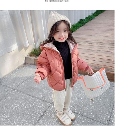 Toddler Baby Hooded Down Jacket Boys Girls Kids Thicken Warm Winter Coat Outerwear 3-8 Years Old in Saudi Arabia