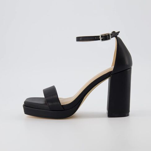 CUSHIONAIRE Women's Grammy one band block heel platform sandal +Memory Foam, Wide Widths Available, Silver 6.5 W in Saudi Arabia
