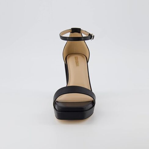 CUSHIONAIRE Women's Grammy one band block heel platform sandal +Memory Foam, Wide Widths Available, Silver 6.5 W in Saudi Arabia