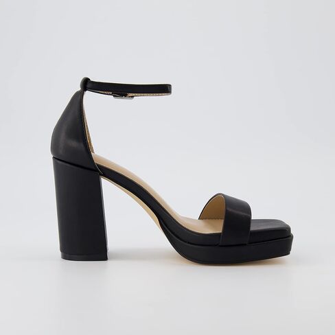 CUSHIONAIRE Women's Grammy one band block heel platform sandal +Memory Foam, Wide Widths Available, Silver 6.5 W in Saudi Arabia