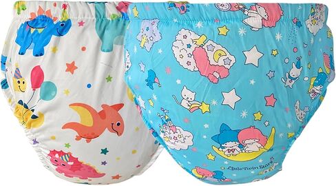 Can Be Reused Permanent Washable Adult Baby Potty Diaper Training Underwear ABDL Incontinence Waterproof Training Incontinence Booster Pads Pants 2 Packs (Dinosaur & Blue, XXX-Large) in Saudi Arabia