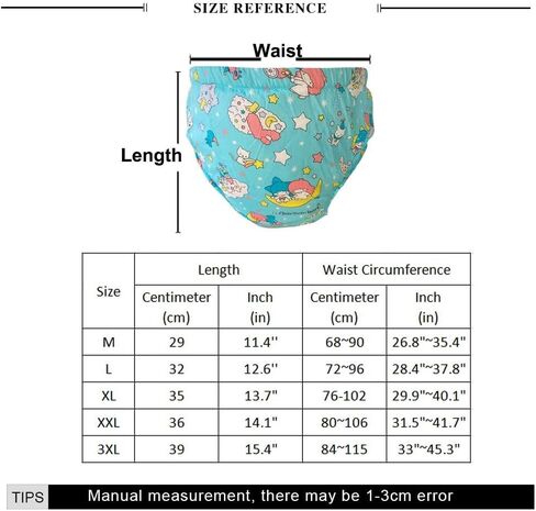 Can Be Reused Permanent Washable Adult Baby Potty Diaper Training Underwear ABDL Incontinence Waterproof Training Incontinence Booster Pads Pants 2 Packs (Dinosaur & Blue, XXX-Large) in Saudi Arabia