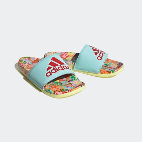 adidas Women's Adilette Comfort Sandals Slide, Bold Blue/Bliss Orange/Bold Blue, 8 in Saudi Arabia