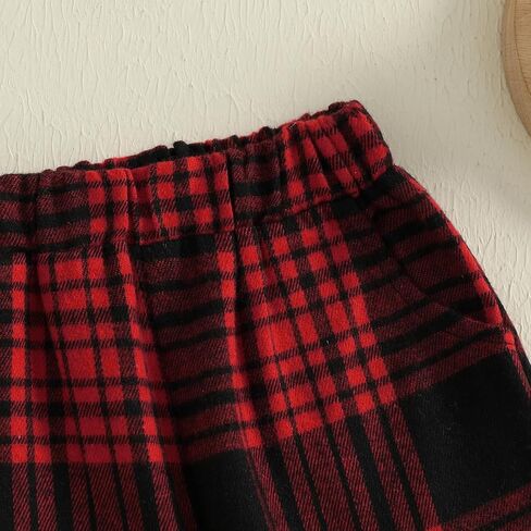 Toddler Kids Baby Boy Girl Gingham Pants Elastic Waist Striped Plaid Long Pants Spring Fall Winter Casual Trousers in Saudi Arabia