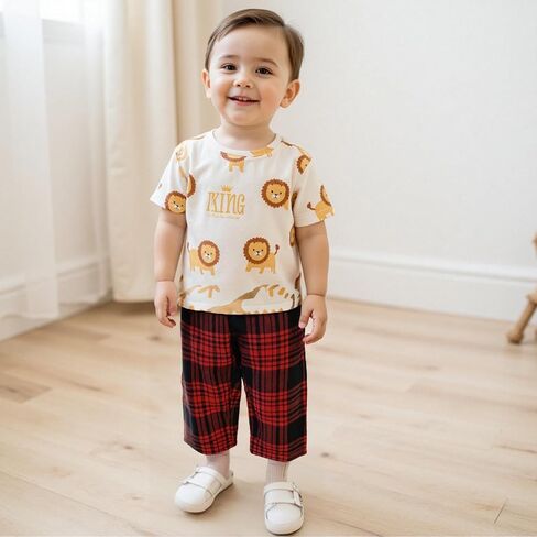 Toddler Kids Baby Boy Girl Gingham Pants Elastic Waist Striped Plaid Long Pants Spring Fall Winter Casual Trousers in Saudi Arabia