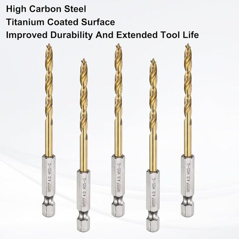 HARFINGTON Brad Point Drill Bits 7mm(9/32) Dia 1/4" Hex Shank Drill Metric Brad Point 2.72 Drilling Depth Spiral Twist Drill Bits for Carpenter Woodworking Plastic Rubber, Silver in Saudi Arabia
