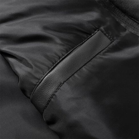 Maiyifu-GJ Casual Motorcycle Jacket for Men Faux Leather Windproof Moto Coat Vintage Bomber Hoodie with Removable Hood in Saudi Arabia