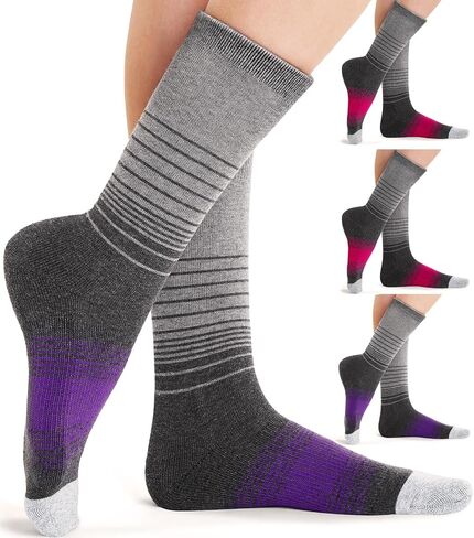 FITRELL 4 Pack Women's Merino Wool Hiking Socks Wicking Cushioned Warm Thermal Walking Boot Crew Socks in Saudi Arabia