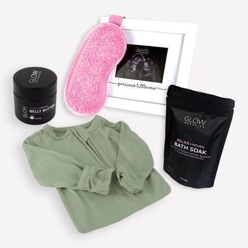 Bump Boxes 2nd Trimester Pregnancy Gifts for Expecting Moms with Belly Butter, Bath Soak, Baby Footed Sleeper Onesie, Frame and Eye Mask, Baby Shower Gift for Mother to Be in Kuwait