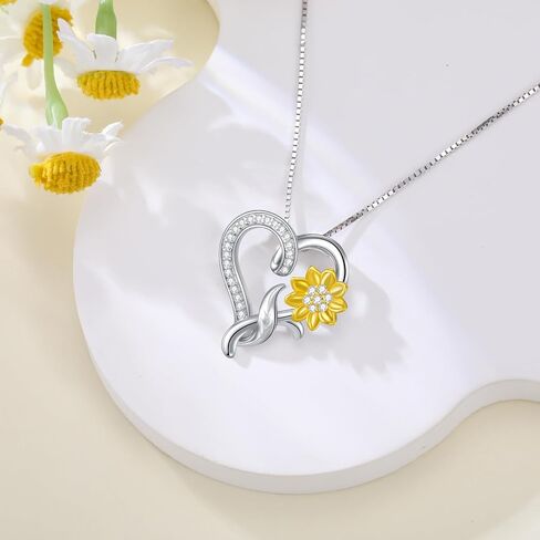 قلادة على شكل قلب من مويسانايت للنساء، عبارة You Are My Sunshine قلادة 925 فضة استرليني 18kt مطلية بالذهب الحب والمجوهرات هدية الذكرى السنوية لها، الزوجة، الأم، الأخت 18 بوصة + 2 بوصة, معدن, مويسانيت in Saudi Arabia